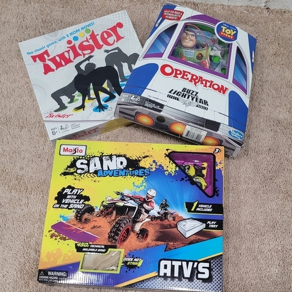 Hasbro Other - Children Activity Games Twister/ Buzz Lightyear Operation/ ATV Sand Play Age 6+
